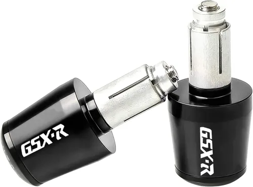 78 pulgadas 0.866 in extremo manillar de motocicleta aluminio manillar puños Cap Gear Balanced Plug para Suzuki GSXR 600 750 1000 1300 (negro)