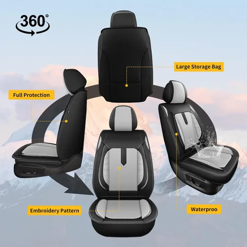 Miniatura 7 de AOMSAZTO Fundas para Asientos de Coche 2 Piezas Ajuste Delantero para Chevrolet Chevy Equinox 2010-2025 2026, Funda de Asiento de Coche de Cuero