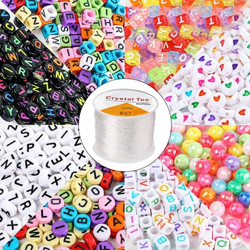 Miniatura 4 de BingBing Paquete de 2 cuerdas elásticas de 0.028 in, cordón de joyería, cuerda de pulsera de cuentas de cristal, línea de cuentas transparentes