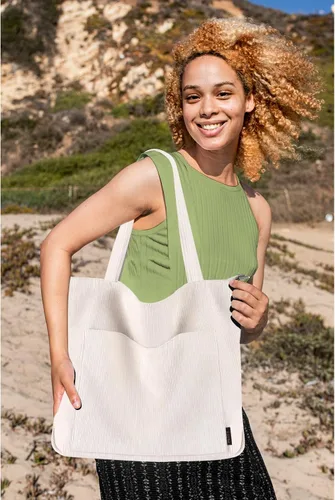 Miniatura 7 de Prite Bolsa de pana para mujer, bolsa de hombro grande con cremallera y bolsillos para la universidad, escuela, trabajo, viajes, compras