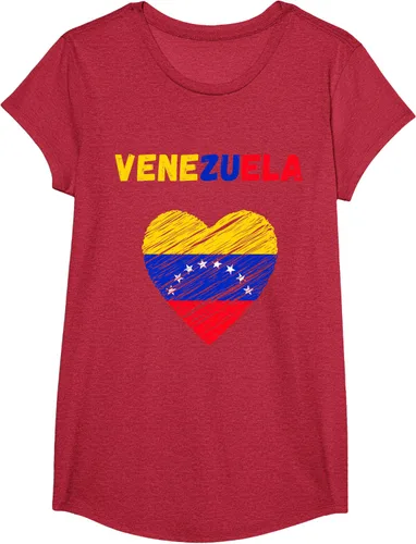 Miniatura 77 de Camiseta con la bandera venezolana con corazón de Venezuela, Negro