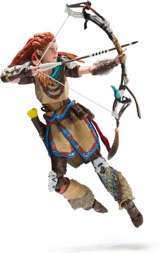 Miniatura 7 de PlayStation Horizon Forbidden West, Figura de acción Aloy Deluxe de 6 pulgadas con 15 accesorios, The Shapes Collection, para fanáticos