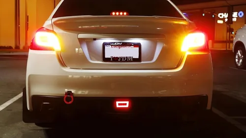 Miniatura 8 de iJDMTOY Lente transparente con reflector rojo 3 en 1 luz antiniebla trasera LED completa compatible con Subaru Impreza WRX/STI, Crosstrek, función