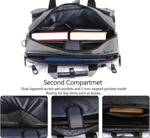 Miniatura 4 de Maletín para portátil de 18.4 pulgadas, mochila de mensajero, bolsa de hombro para juegos de 18 pulgadas, para viajes de negocios