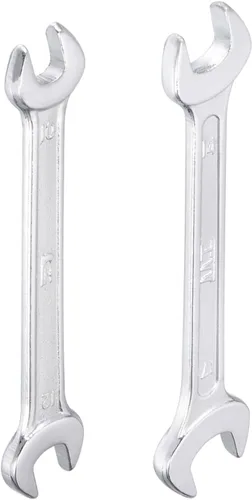 uxcell Llave métrica de doble extremo abierto de 0.394 in x 0.472 in, 0.551 in x 0.669 in, apertura en forma de U, acero 45 # para bricolaje a mano,