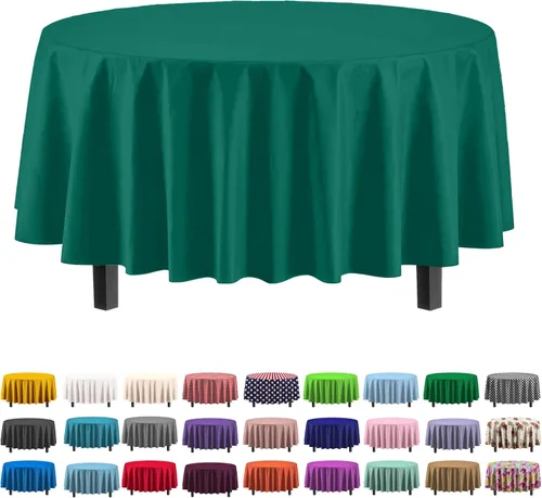 Miniatura 50 de Party Solids Paquete de 4 manteles de plástico color azul aguamarina, 54 x 108 pulgadas, mantel desechable para fiestas y pícnics