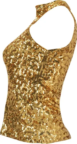Miniatura 3 de Howriis Women's Sequins Halterneck Summer Short Vest Tank Tops