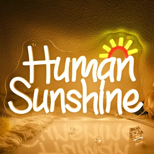 Miniatura 2 de SYLHOME Letrero de luz LED de neón con luz de sol humana, inspirador, oficina, habitación de niños, dormitorio, decoración de pared para profesor