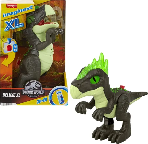 Miniatura 7 de Fisher-Price Imaginext Jurassic World - Juguete de dinosaurio Deluxe Dracorex XL de 10 pulgadas con luces y sonidos para juegos de simulación, niños