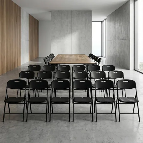 Miniatura 2 de Paquete de 10 sillas plegables, capacidad de peso de 600 libras, sillas plegables resistentes para interiores y exteriores, para restaurantes, Negro