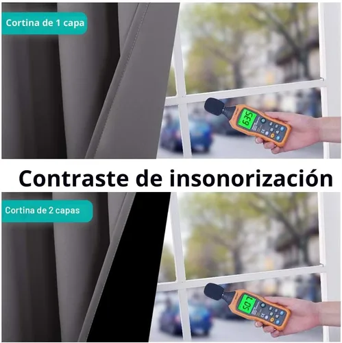 Miniatura 4 de NICETOWN Cortinas de oscurecimiento completo, par de cortinas opacas con ahorro de energía y bloqueo de ruido para ventana del comedor, con Gris