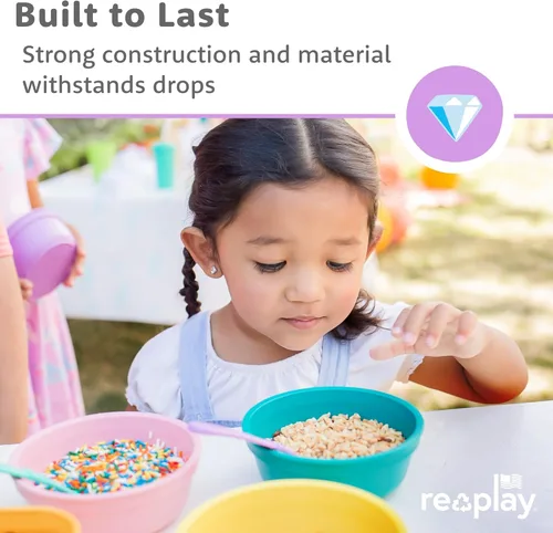 Miniatura 5 de Re-Play Juego de 3 cuencos de 12 onzas para niños pequeños, de pared profunda, duraderos y reutilizables, aptos para lavavajillas y microondas, sin