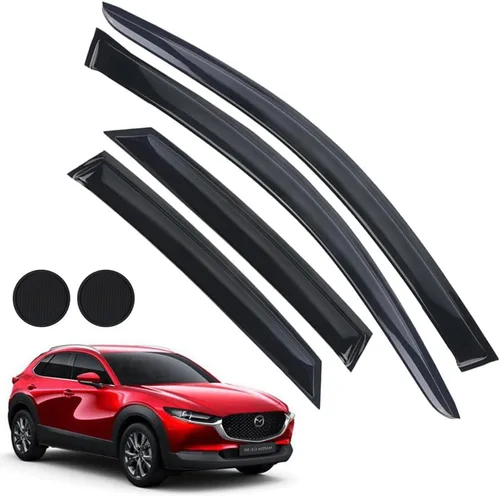 Miniatura 11 de Protectores de lluvia para Mazda 3 Hatchback 2010-2013, deflectores de ventana lateral con cinta adhesiva para Mazda 3 Hatchback, viseras de ventana
