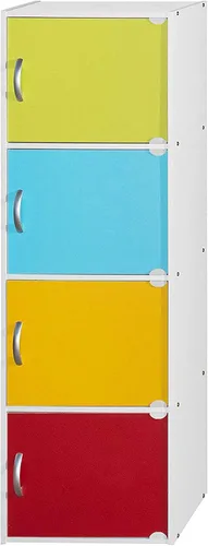 Miniatura 6 de Hodedah Import - Estante con 4 compartimientos., Material Reciclado, Negro