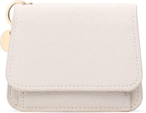 Miniatura 7 de SENDEFN Carteras pequeñas para tarjetas de crédito para mujer, llavero de cuero con bloqueo RFID, bolsillo con cremallera de tres pliegues, monedero