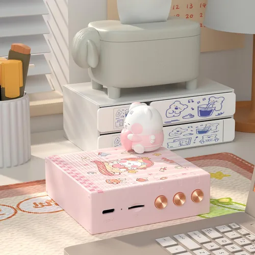 Miniatura 7 de ICARER - Altavoz pequeño inalámbrico, altavoz Bluetooth de animales Kawaii con tiempo de reproducción de 20 horas y tarjeta TF, caja de música
