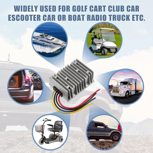 Miniatura 4 de X AUTOHAUX 8V/40V a 13.8V 20A Reductor Automático Buck Boost Step Down Up Regulador Modulador Transformador Universal para Carritos de Golf Scooters