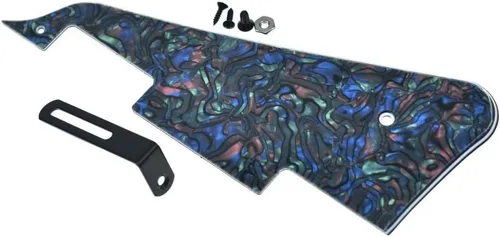 Miniatura 5 de KAISH Golpeador de guitarra Abalone Pearl LP con soporte de acero inoxidable negro y tornillos de montaje de acero para USA Les Paul