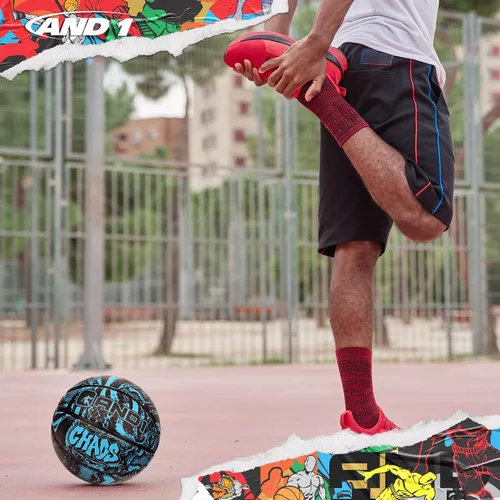Miniatura 4 de AND1 Chaos Basketball & Pump (Serie Jungle) - Baloncesto oficial de Streetball tamaño 7 (29.5"), hecho para juegos de baloncesto en interiores