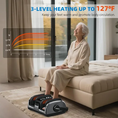 Miniatura 4 de CARESKYpro Artículos elegibles para FSA y HSA, masajeador de pies Shiatsu para neuropatía y alivio del dolor, 3 terapias de calor, 5 intensidades