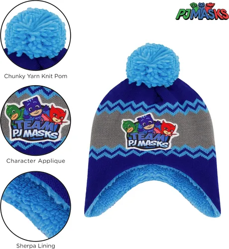 Miniatura 3 de PJ Masks Boys Winter Accessory Hat and Mittens Set Toddler Beanie for Kids Ages 2-4