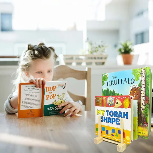 Miniatura 5 de Estantería de madera para niños, 2 unidades, estantes de exhibición de libros para niños, adecuado para habitaciones de niños, guardería y aula