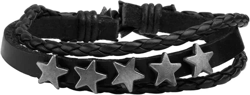 Miniatura 5 de Juego de 4-10 pulseras de cuero para mujeres y hombres, cuentas de madera trenzadas, cordón ajustable