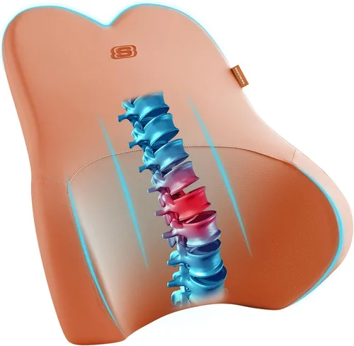 Miniatura 10 de Skechers Almohada lumbar de espuma viscoelástica y refrigerada por aire, almohada de soporte lumbar para oficina, almohada lumbar para silla