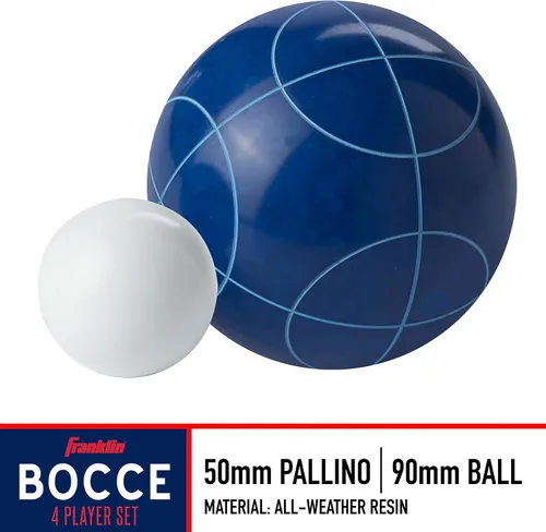 Miniatura 2 de Franklin Sports Juego de bolas de petanca — 8 bolas de petanca para todo tipo de clima y 1 pallino — Juego de playa, patio, césped o fiesta al aire