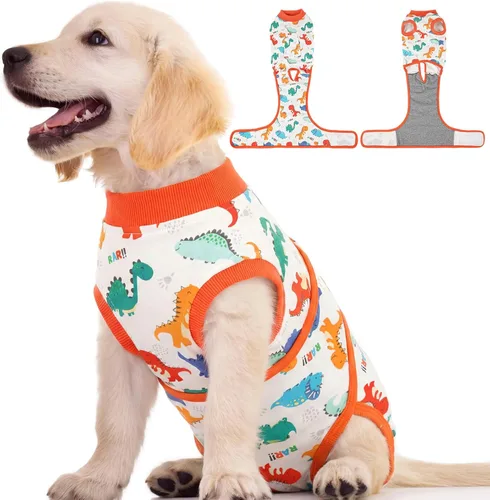 Miniatura 23 de Kuoser - Traje de recuperación para cirugía de perro, traje de recuperación suave y transpirable para perros, para esterilización femenina