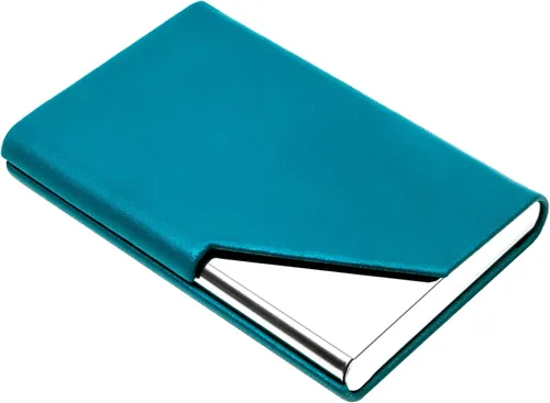 Padike Tarjetero, Estuche Tarjetero de Cuero Mejorado de Bolsillo para Hombres o Mujeres, Soporte Delgado de Metal para Tarjetas de Nombre con Y-TQ