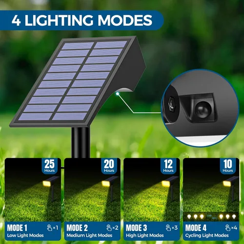 Miniatura 3 de WENATY - Luces solares para exteriores impermeables IP65, [paquete de 12 unidades/4 modos] foco solar para exteriores, de crepúsculo a amanecer