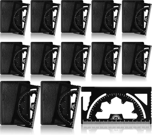 Miniatura 10 de Cholemy 12 carteras para tarjetas de crédito, multiherramienta 46 en 1, herramienta de bolsillo de supervivencia de acero inoxidable, multiusos