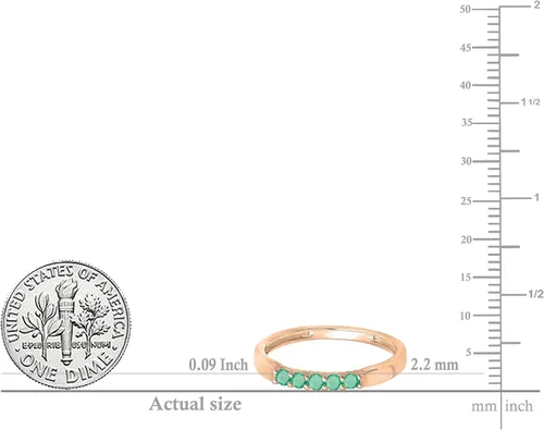Miniatura 102 de Dazzlingrock Collection Anillo de boda redondo de 5 piedras preciosas o diamantes para mujer en oro macizo de 10 K/14 K/18 K