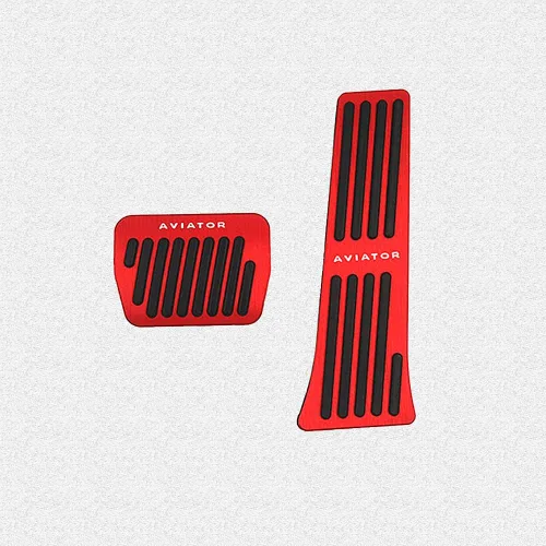 Miniatura 15 de Great-luck Fundas de pedal de acelerador de gas de aleación de aluminio, antideslizantes, sin perforación, kit de accesorios de 2 piezas/juego Rojo