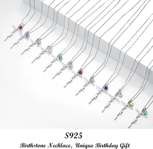 Miniatura 7 de PRAYMOS - Collar de plata de ley 925 con dije de cruz lateral, para mujer, ópalo sintético, cadena de 18 pulgadas y extensor ajustable de 2 pulgadas