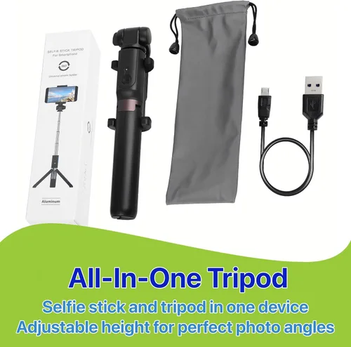 Miniatura 4 de Trípode para selfie stick con bolsa de control remoto inalámbrico, extensible y ajustable, soporte ligero V-Log compatible con todos los iPhone