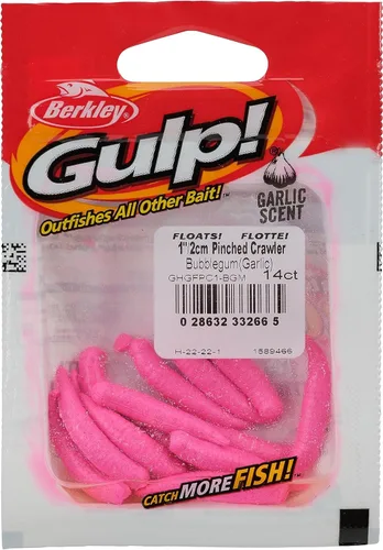 Miniatura 2 de Berkley Gulp! Cebo Blando de Pesca Flotante Pinched Crawler Bubblegum - Aroma de ajo