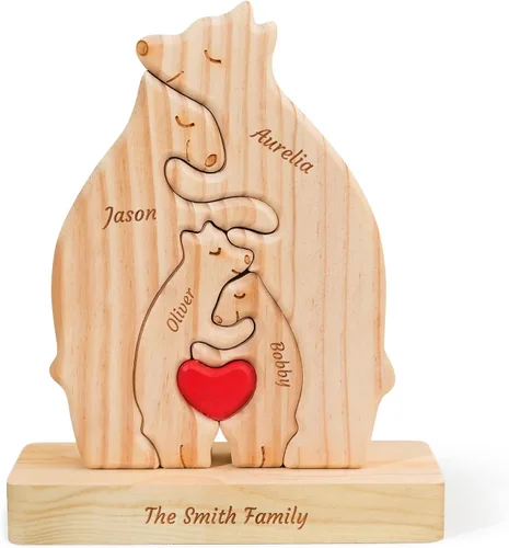 Miniatura 9 de Rompecabezas de madera personalizado con 2 a 7 nombres, personalizado para mamá, papá, miembros de la familia, rompecabezas personalizado con nombre