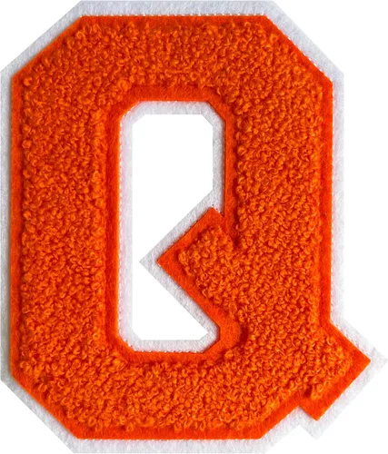 Miniatura 23 de Parche de letras de felpilla naranja de 4.5 pulgadas, alfabeto universitario para planchar y coser para chaquetas, sudaderas, camisetas, jeans