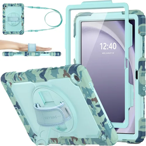 Miniatura 35 de SEYMAC stock Funda para Samsung Galaxy Tab A8 de 10.5 pulgadas, funda de protección contra caídas de cuerpo completo con protector de pantalla