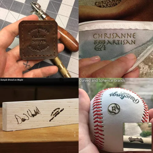 Miniatura 5 de Hierro eléctrico personalizado de madera para madera, sello de calor personalizado con logotipo de pastel de 350 W con cabeza de latón y mango
