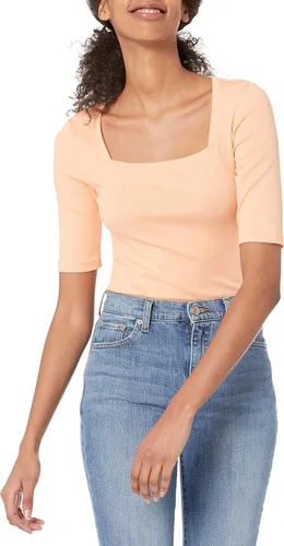 Miniatura 66 de Amazon Essentials - Camiseta de manga corta y cuello cuadrado para mujer