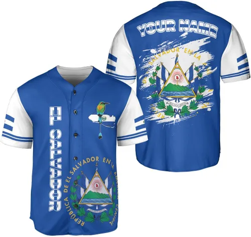 Miniatura 9 de Camiseta de béisbol de El Salvador personalizada,Camiseta personalizada con la bandera salvadoreña,Orgulloso Jersey Salvadoreña,Jersey del orgullo