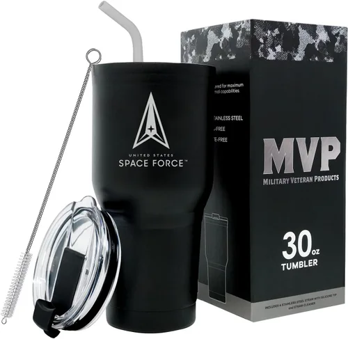 Miniatura 6 de Military Gift Shop Taza de Viaje de Acero Inoxidable con Aislamiento al Vacío de Doble Pared Negra del Ejército de EE.UU. de 30 oz - Regalos