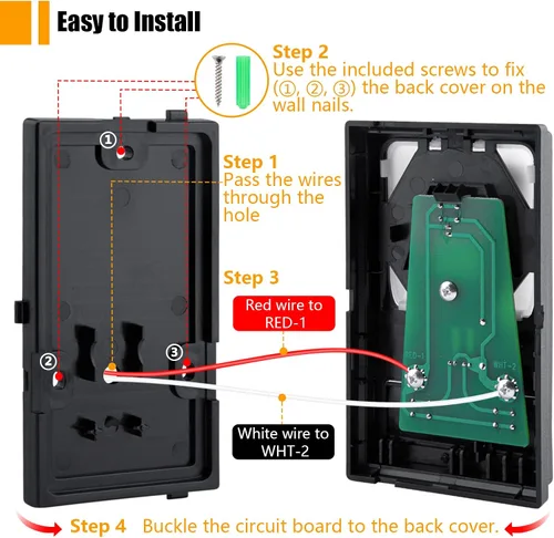 Miniatura 4 de Para LiftMaster 41A5273-1 Panel de control multifunción, paneles de repuesto de puerta de garaje de pared con cable para 78LM 81lm, 371lm, 971lm