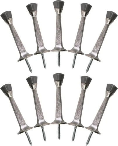 Miniatura 15 de Design House Paquete de 10 topes de puerta de acero sólido con punta de goma suave, topes de puerta para pared, protegen paredes y puertas, Oil