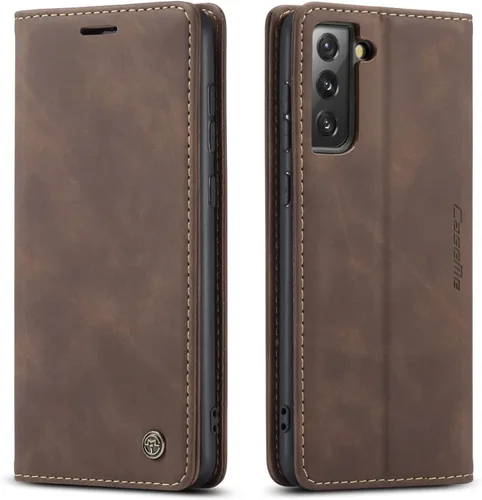 Miniatura 14 de Funda tipo cartera compatible con Samsung Galaxy S21 con tarjetero de bloqueo RFID, funda de piel con función atril para Samsung Galaxy S21 de 6.2