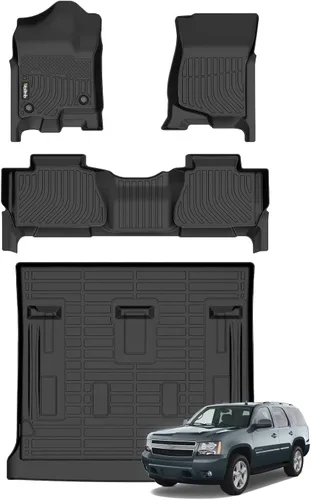 Miniatura 125 de Tapetes de piso para todo clima y forro de carga con respaldo para Chevrolet Suburban de 7 asientos 2021-2025 / GMC Yukon XL de 7 asientos