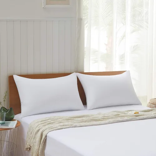 Miniatura 5 de Acanva Almohadas de cama de calidad de hotel para dormir, fibra de felpa 3D de alta calidad, reduce el dolor de cuello, funda refrescante